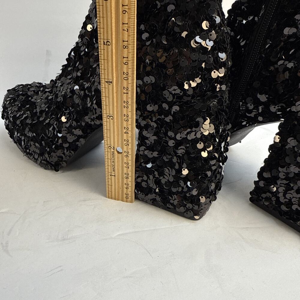 Abound‎ Women's Size 7M Black Sequin Side Zip Platform Ankle Boots NWOB - Picture 6 of 11